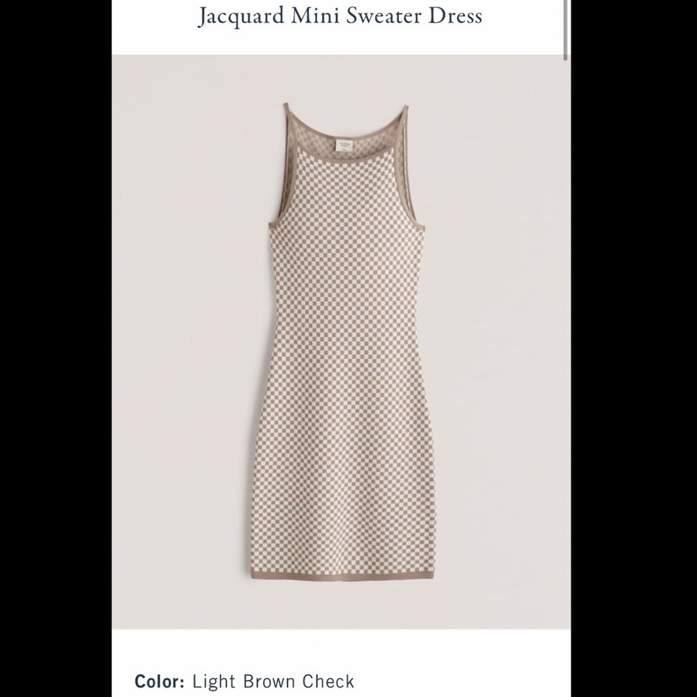 Abercrombie Jacquard Mini Sweater Checkered Dress